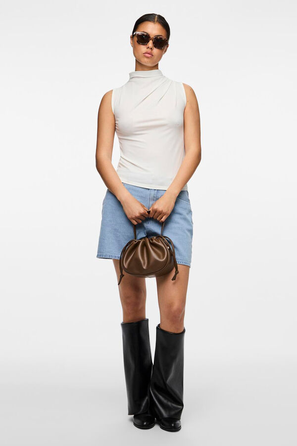 Springfield Sleeveless mock turtleneck top white