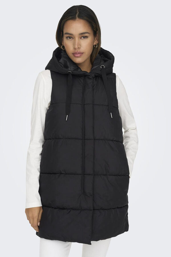 Only Long puffer gilet black