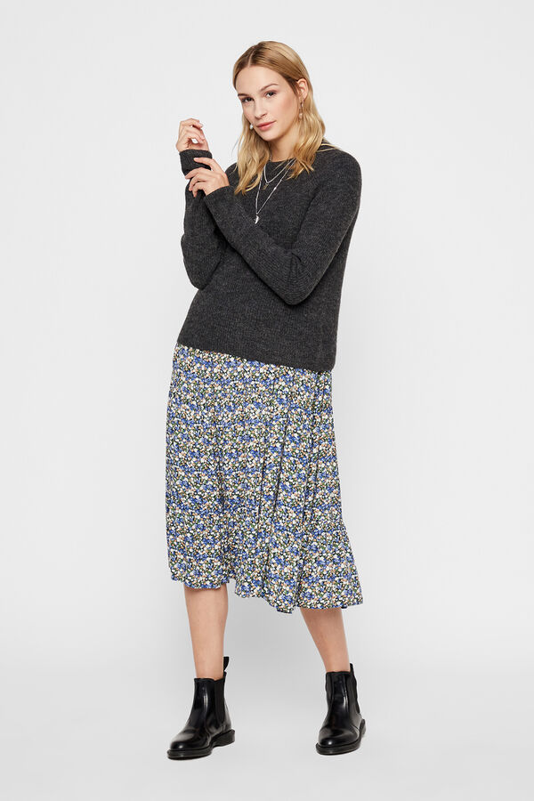 Pieces Essential knit jumper grey