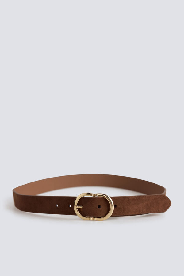 Springfield Basic oval buckle belt nude