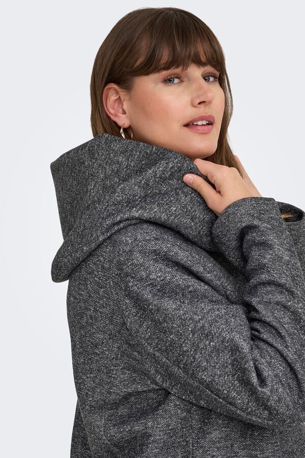 Only Carmakoma Midi cloth coat plus size grey
