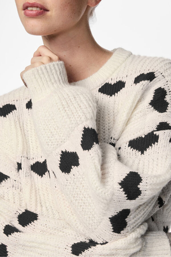 Pieces Hearts jumper blanc