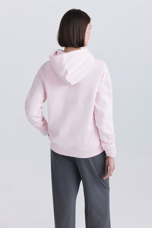 Springfield Sweatshirt com capuz e mensagem rosa