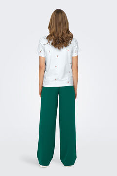 Only kurz&auml;rmelig Shirt mit gesticktem Detail