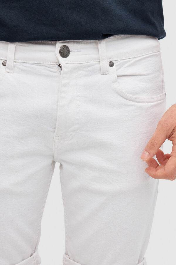 Springfield Colourful denim Bermuda shorts white