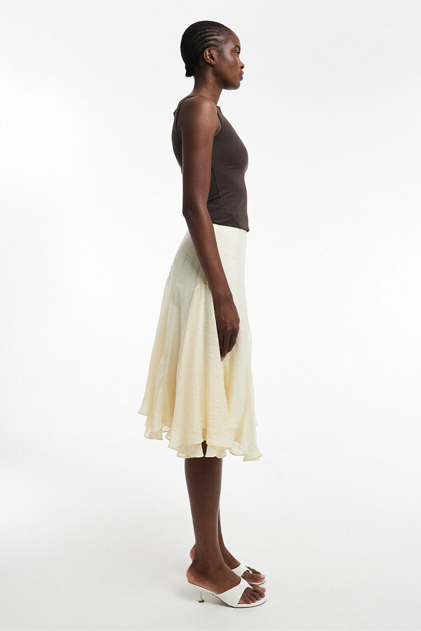 Topshop Falda midi amarillo