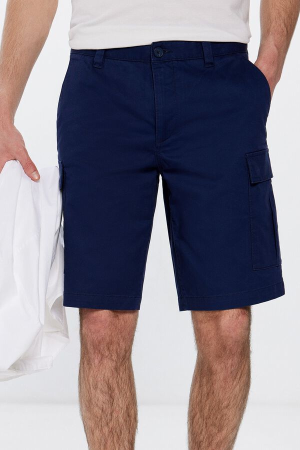 Springfield Comfort fit cargo Bermuda shorts blue
