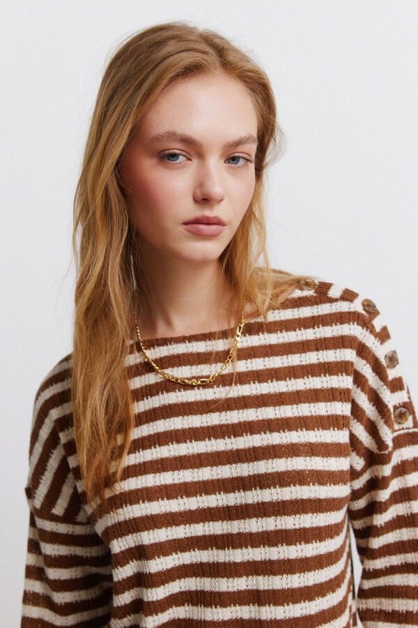 Springfield Button-detail link structure jumper nude