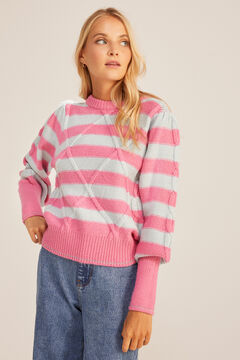 Springfield Striped Cable Knit Jumper mallow