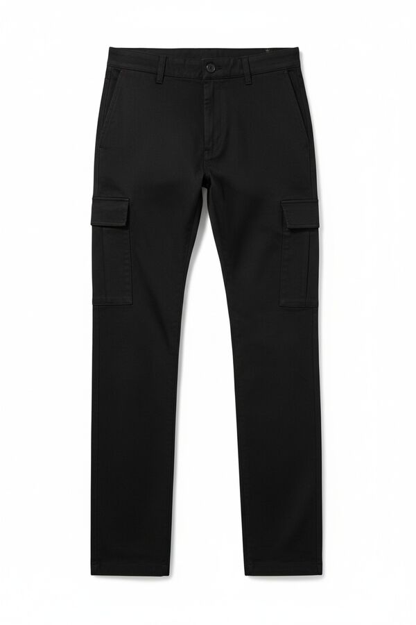 Springfield Slim fit cargo comfort trousers black