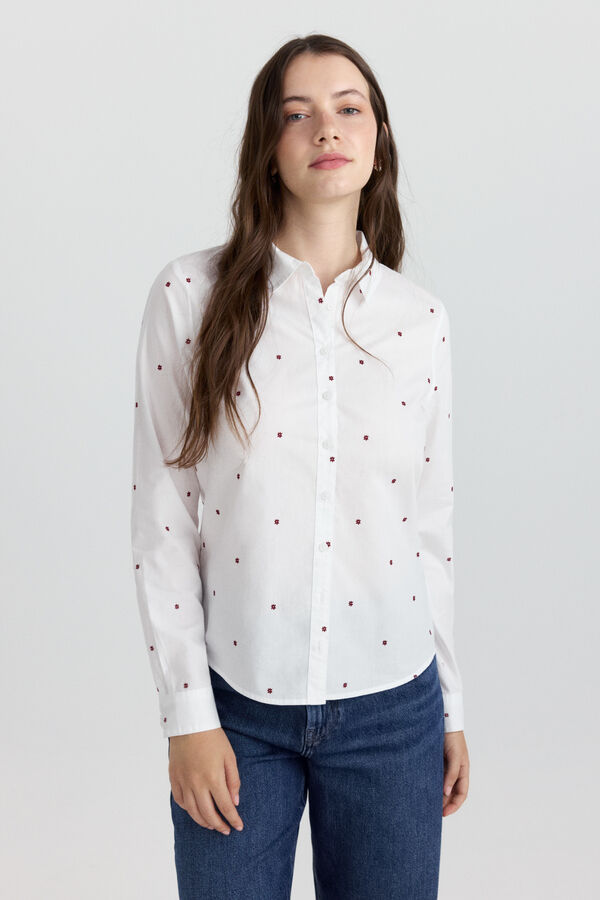 Springfield Embroidered pattern shirt white