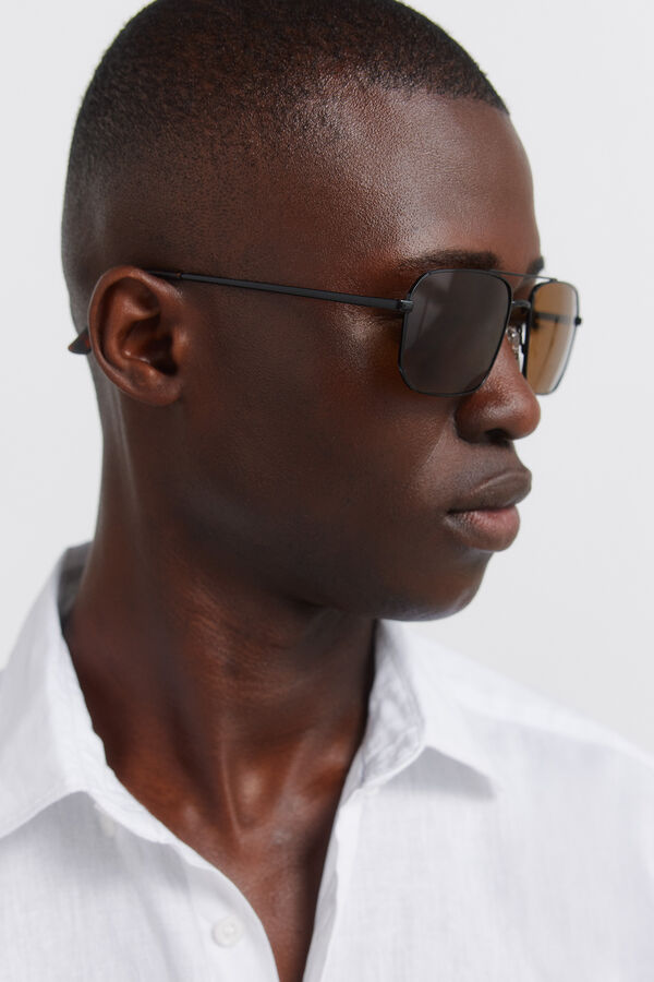 Springfield Lunettes de soleil style aviateur rectangulaires nude