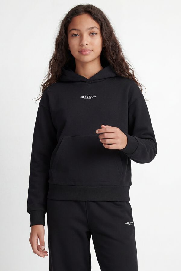 Jack & Jones Girl Hooded logo sweatshirt black