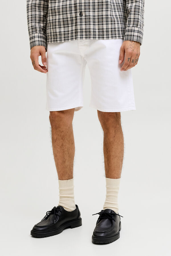 Jack & Jones Stone wash regular Bermuda shorts white