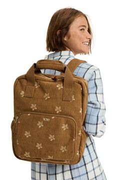 Roxy Mochila de bombazina com compartimentos