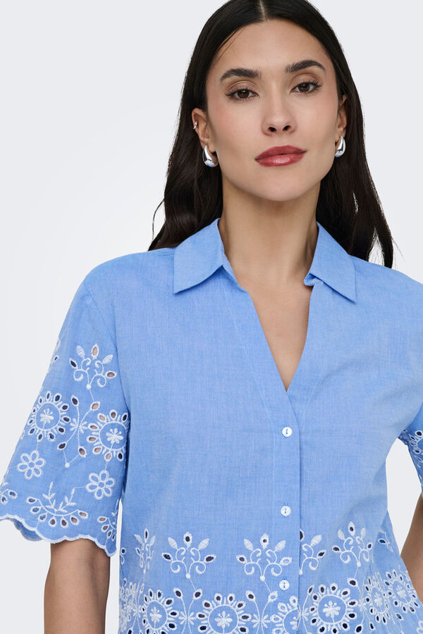 JDY Camisa manga corta azul