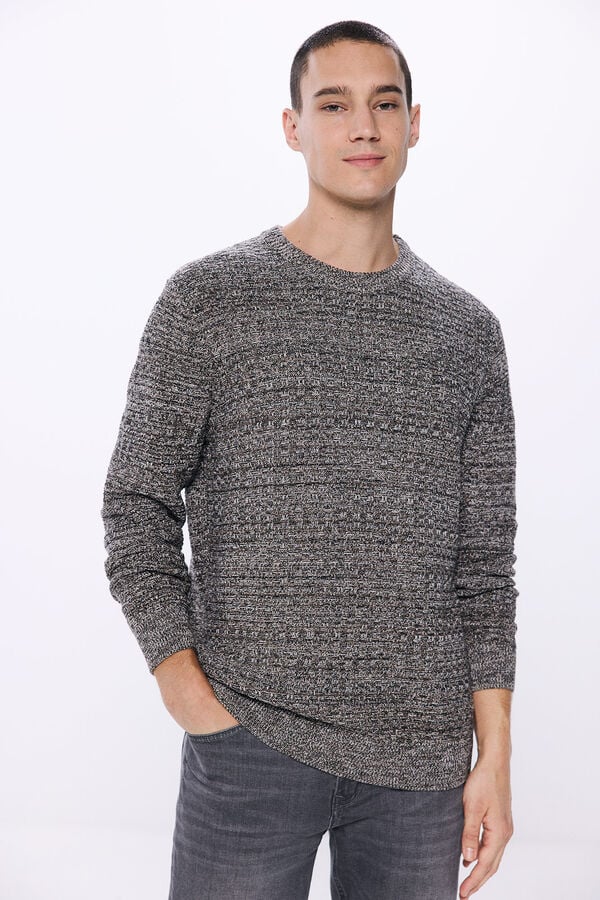 Springfield Textured twisted knit jumper boja peska