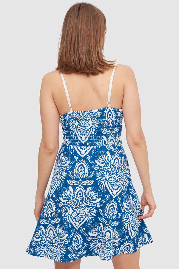 Springfield Kurzes Kleid mit Print blau