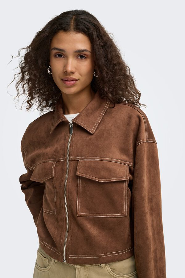 Only Vegan suede jacket brown