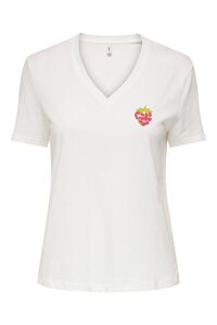 Only Kurzarm-T-Shirt mit V-Ausschnitt