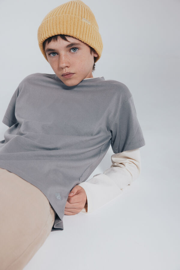 Springfield Kids Boy's long sleeve double- sleeve T-shirt Siva