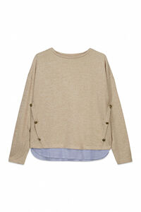 Springfield T-shirt combinada com bot&otilde;es laterais