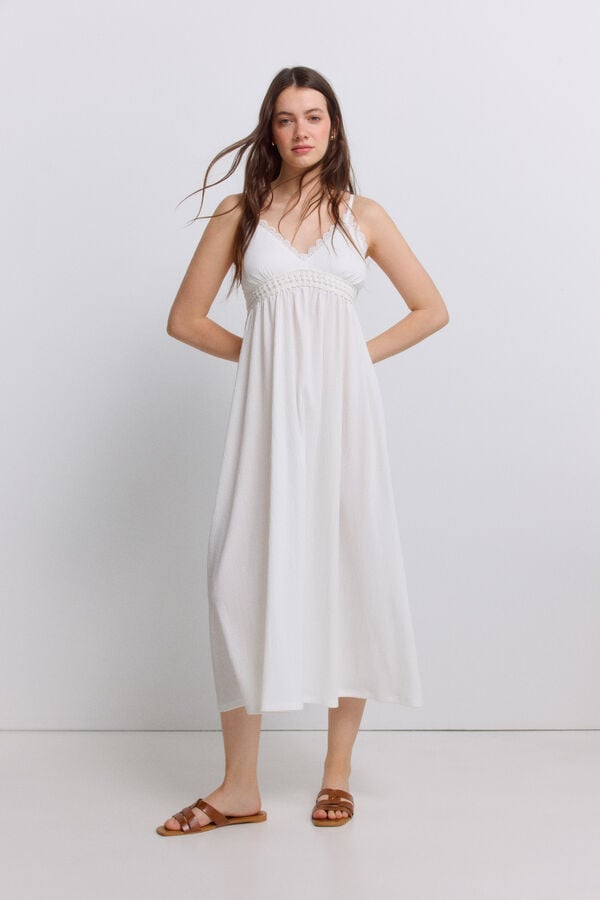 Springfield Crochet midi dress printed