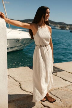 Springfield Embroidered halterneck midi dress