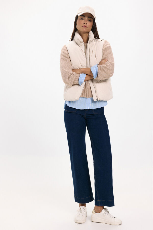 JDY Chaleco acolchado gris