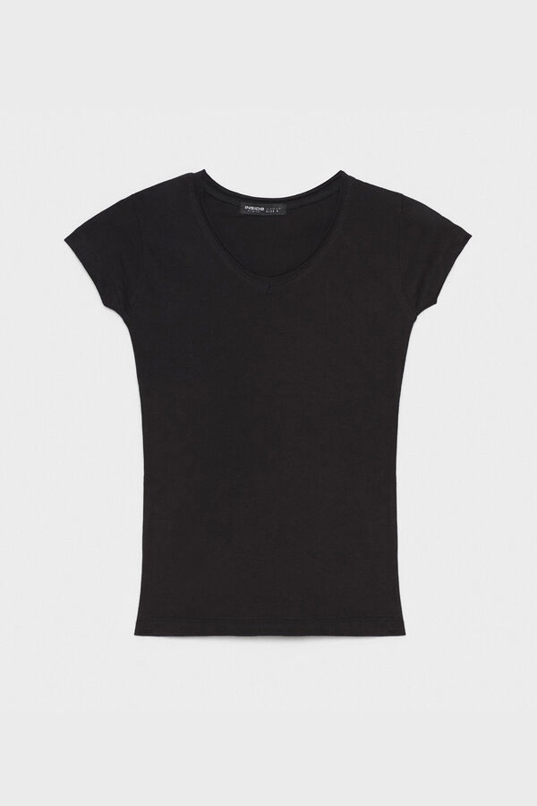 Springfield Textured short-sleeved T-shirt black