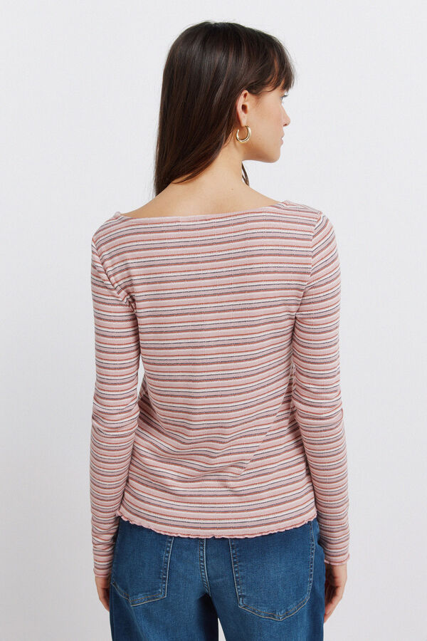 Springfield Striped long sleeve T-shirt pink