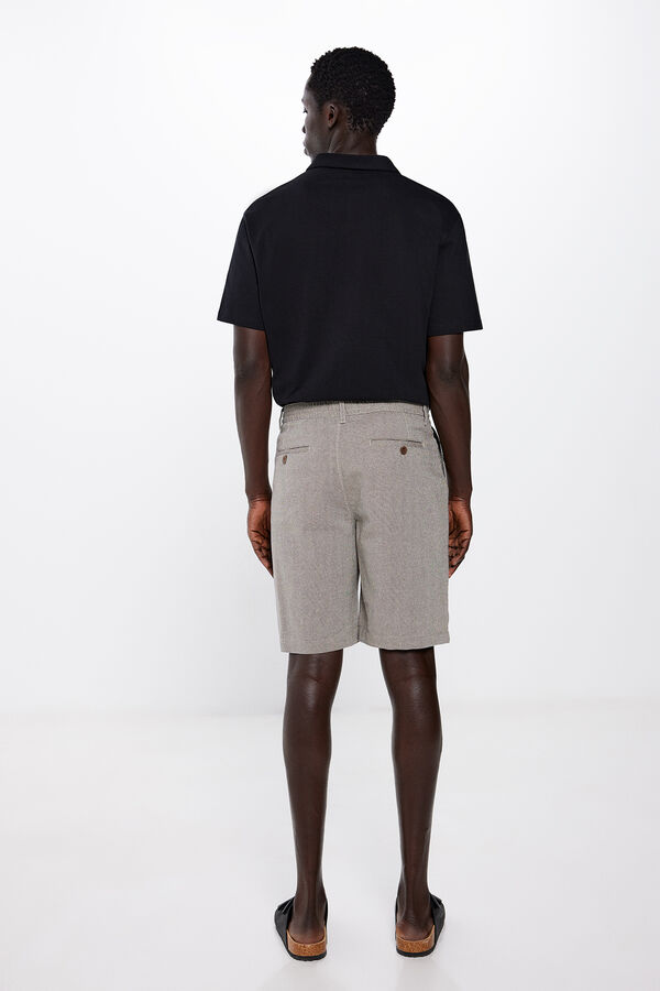 Springfield Comfort fit cotton Bermuda shorts medium beige