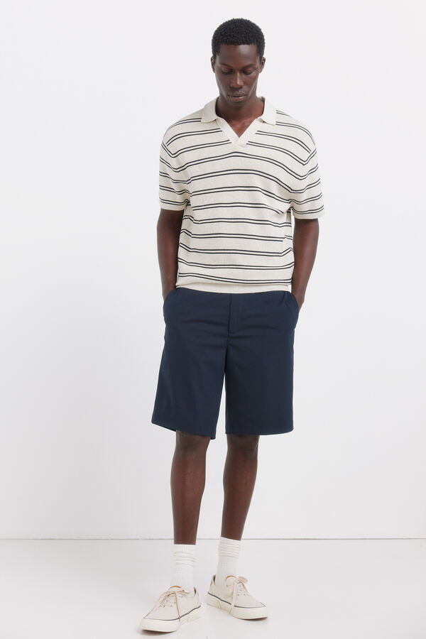 Springfield Multistriped structure polo shirt grey