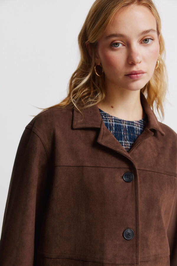 Springfield Chaqueta antelina bolsillos nude