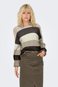 Only Jersey de rayas cuello redondo