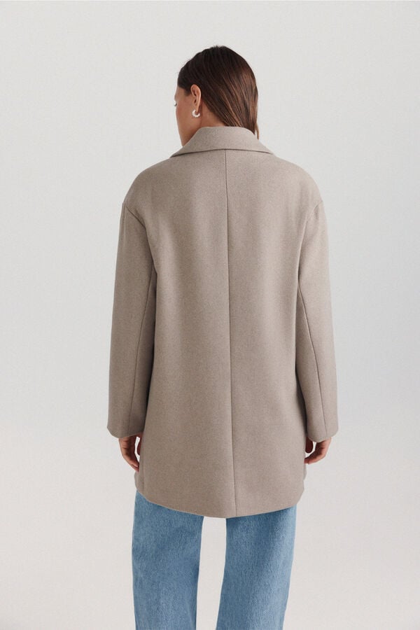 Springfield Double-breasted oversized coat nude