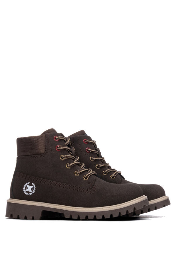 XTI Lace-up military ankle boot nude