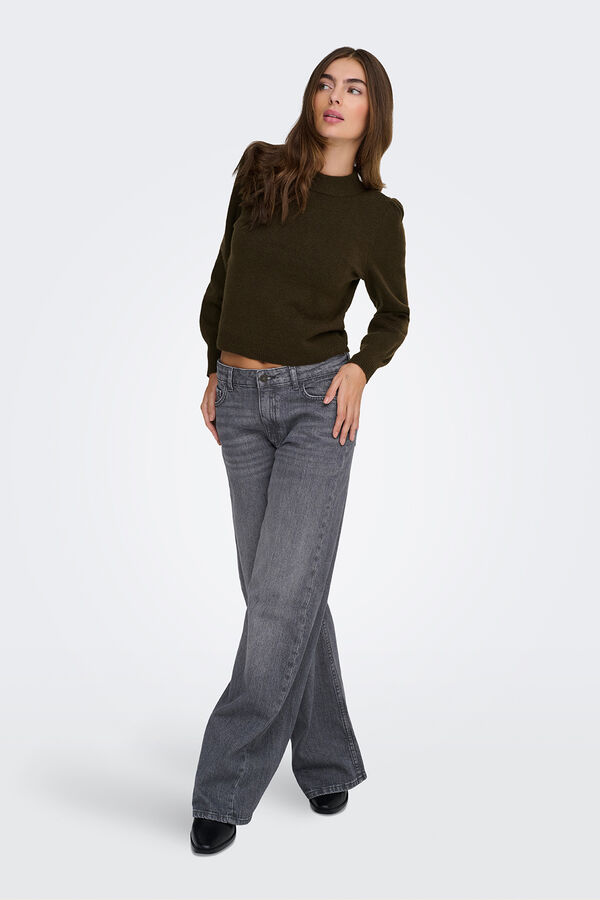 JDY Camisola de gola alta castanho