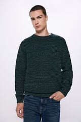 Springfield Textured twisted knit jumper zelena