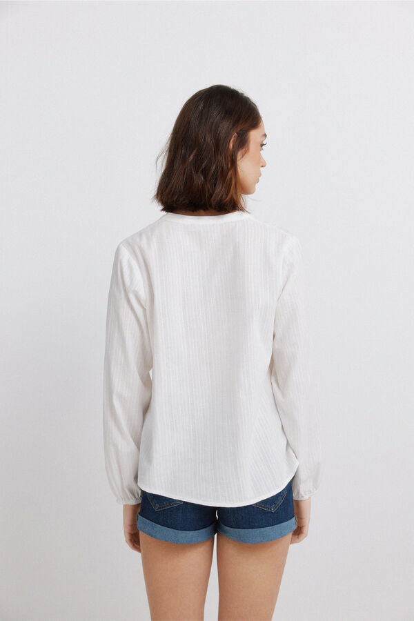 Springfield Embroidered long sleeve blouse printed