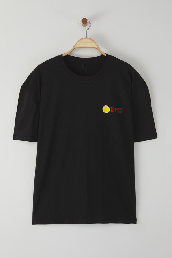 Trendyol Camiseta oversize manga corta negro