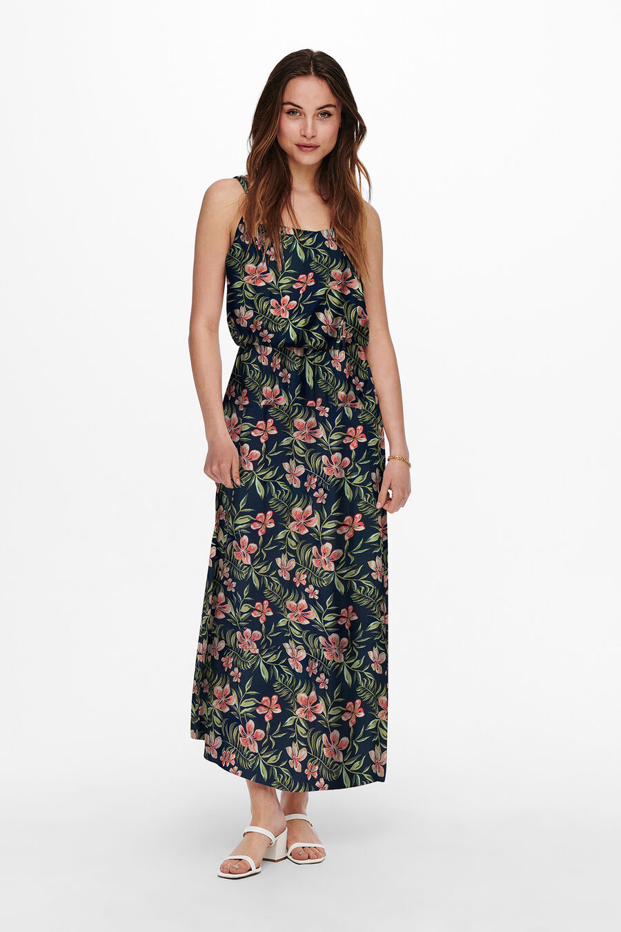 Vestido largo de tirantes regulables