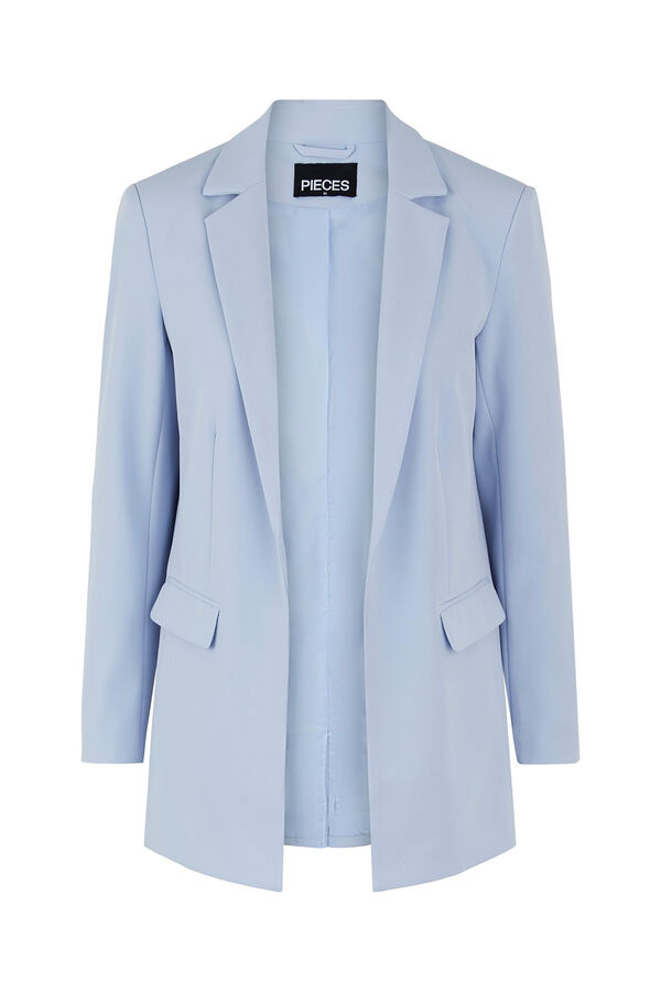 Springfield Oversize blazer with long sleeves, false pockets, and lapel collar. bluish