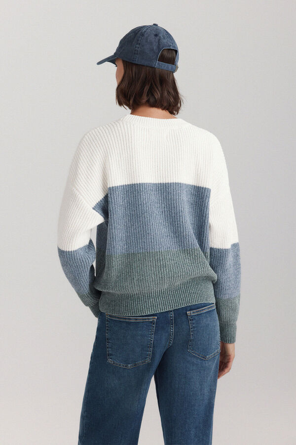 Springfield Colour block chenille jumper beige