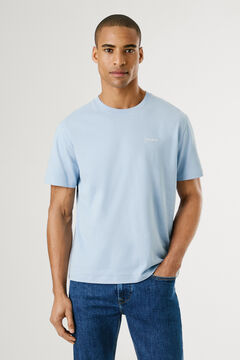 Pepe Jeans short sleeve shirt with embroidered logo. blue