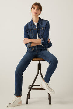 Springfield Jeansjacke Bio-Baumwolle blauer stahl