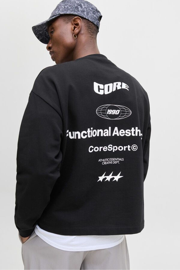 Jack & Jones Sudadera cropped athletic essentials negro