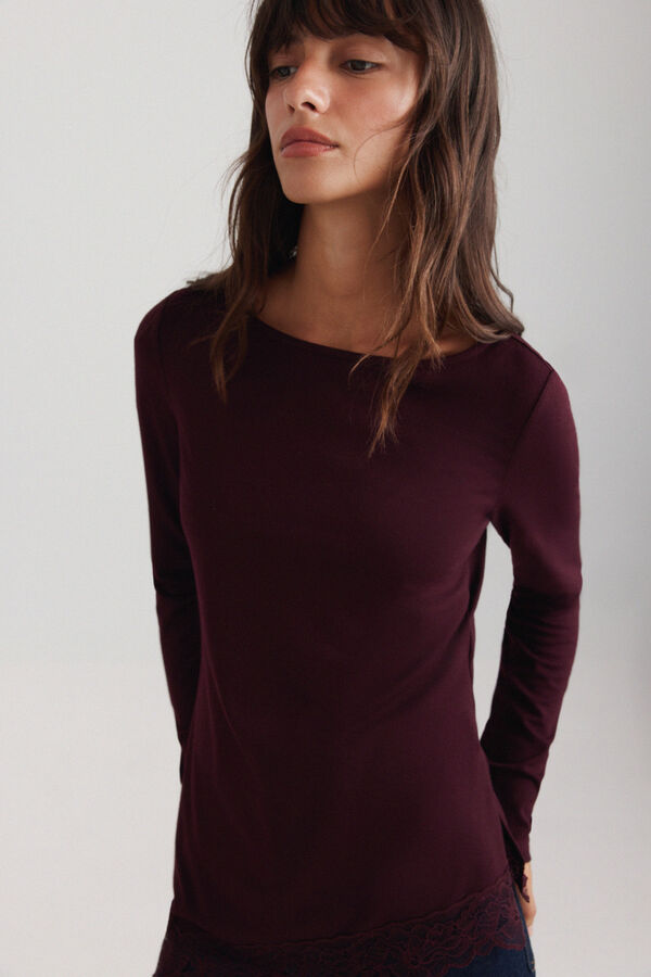 Springfield Asymmetric fine lace jumper printed
