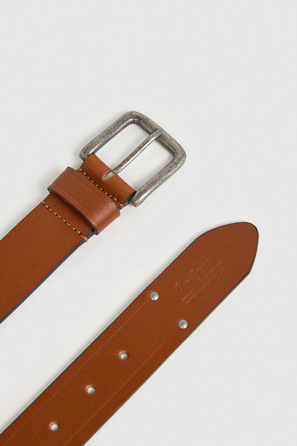 Pepe Jeans Leather buckle belt nude