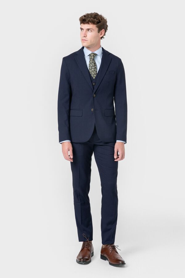 Celopman Birdseye suit trousers blue